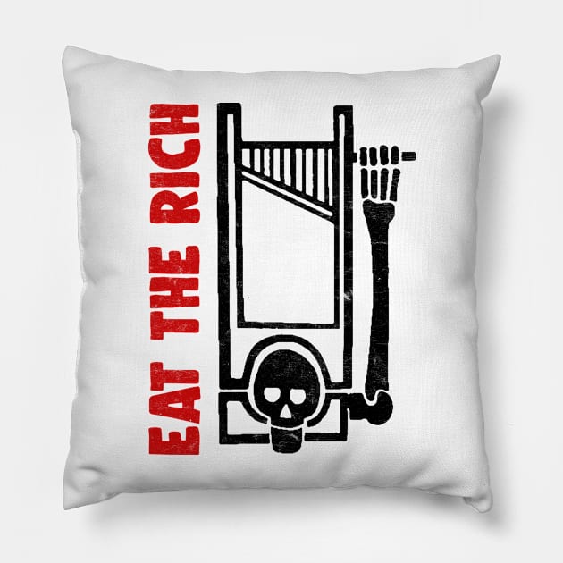 EAT THE RICH / Anti-Capitalist Meme Design Pillow by DankFutura