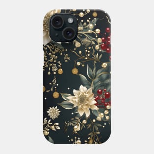 Christmas holly berry seamless patten Phone Case