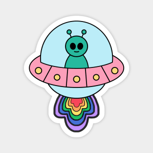 ufo alien pride rainbow Magnet