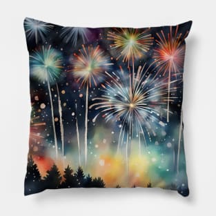 New Years in the Woods Pillow