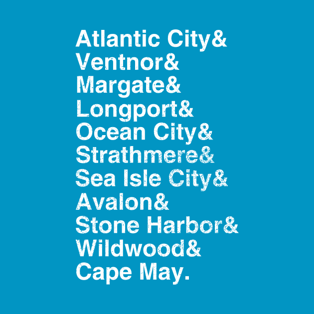 South Jersey Beaches List (distressed) by GloopTrekker