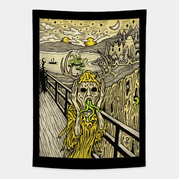 Scream in Yellow - Azhmodai 2018 Tapestry by azhmodai