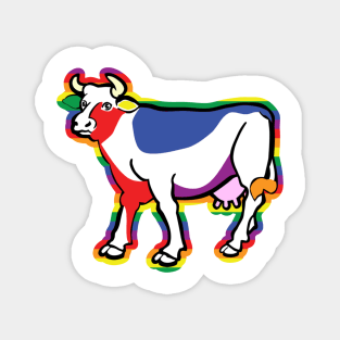 Gay pride happy positive cow Magnet