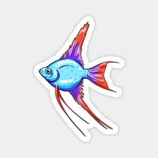 Tropical Fish Cartoon Illustration Goldfish Design Magnet