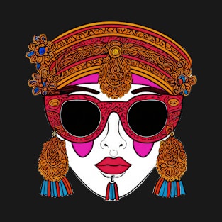 Cool vintage woman with sunglasses | T-Shirt