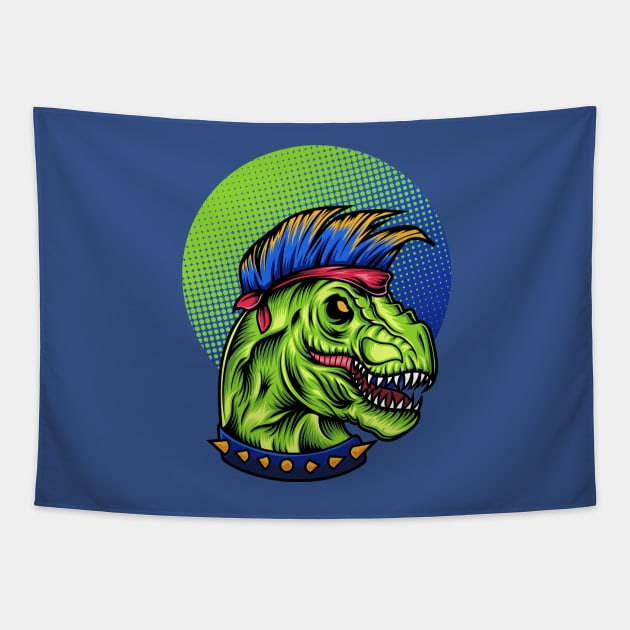 Punk Rock Dinosaur Tapestry by BDAZ