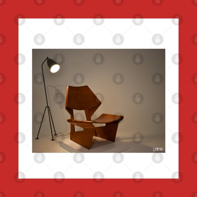 this design in a furniture chair in vintage minimalism art ecopop photograph by jorge_lebeau