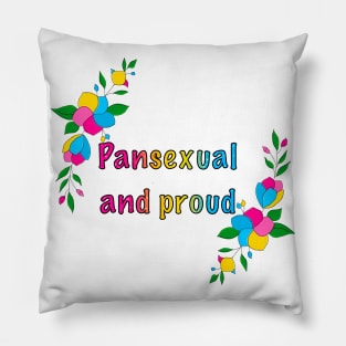 Pansexual and proud floral design Pillow