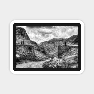 Honister Pass Slate Mine Black And White Magnet