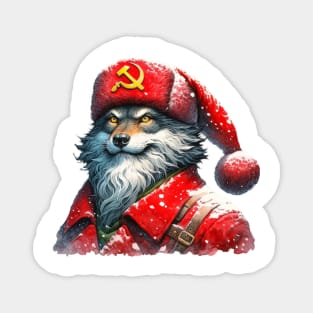 communist wolf santa claus Magnet