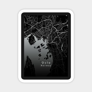 Oslo Norway City Map dark Magnet