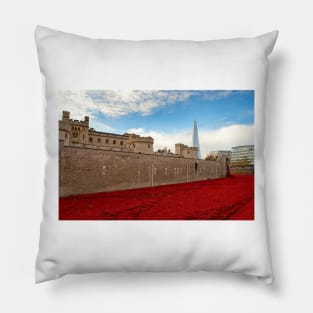 Tower of London Red Poppies UK Pillow