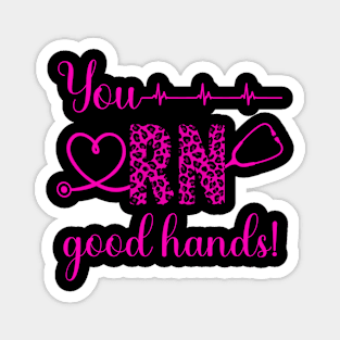 You RN Good Hands! Leopard Print Magnet