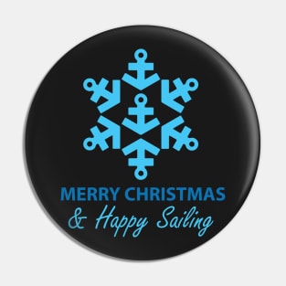 Merry Christmas & Happy Sailing (Anchor Snowflake) Pin