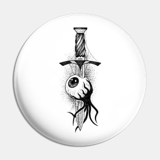 Dagger and Eye (black version) Pin