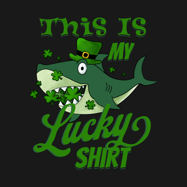 St Patrick's Day Shark Shamrock Lucky Shirt by Unified by Design