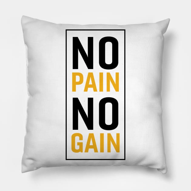 No Pain No Gain Pillow by MK31 Design