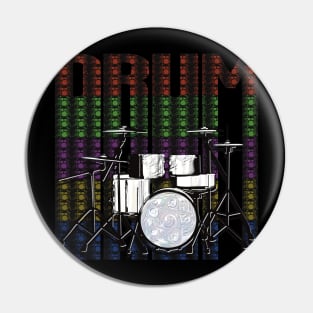 Drum Kit on drum pattern lettering Pin