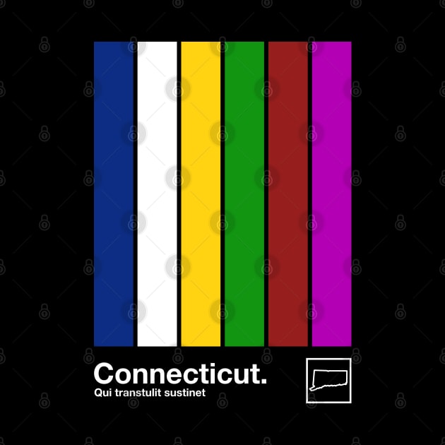 Connecticut State Flag  // Original Minimalist Artwork Poster Design by DankFutura