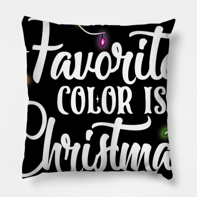 my favorite color is christmas lights Pillow by Barnard