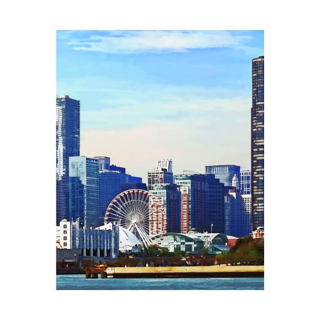 Chicago IL - Chicago Skyline and Navy Pier by SusanSavad