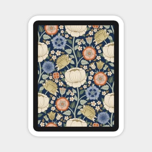 Graphic Victorian Floral Design inspired by Arts and Crafts Movement Magnet