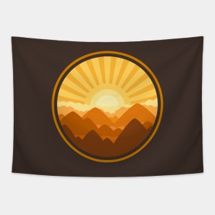 Warm Sunset Over The Mountains Tapestry