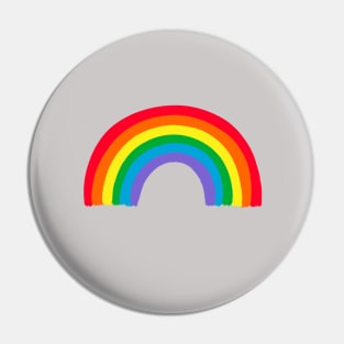 Rainbow on Grey Background Pin