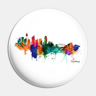 Sydney Watercolor Skyline Pin