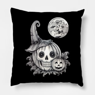 Skeleton pumpkin halloween. Pillow