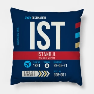 Istanbul (IST) Airport Code Baggage Tag C Pillow