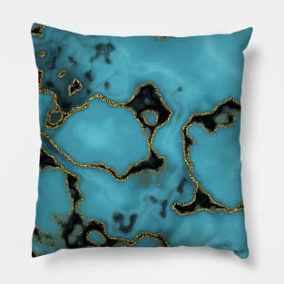 Turquoise & Gold Pillow