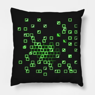 Neon Green Cubes Pillow