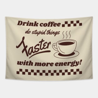 drink coffee retro brown monochrome Tapestry