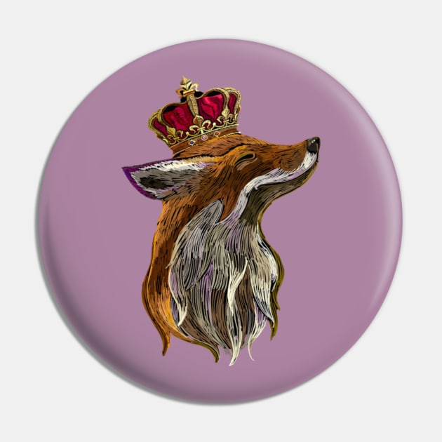 Royal fox Pin by Rakos_merch