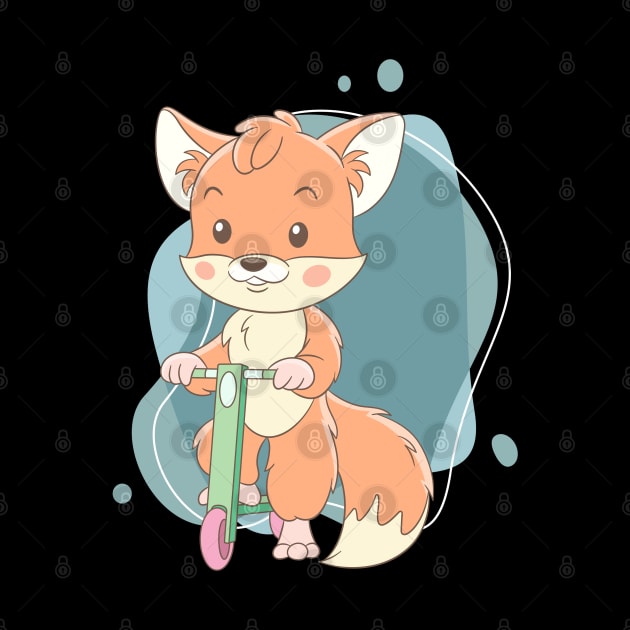 Cute and Smart Cookie Sweet fox riding on a scooter cute baby outfit by BoogieCreates