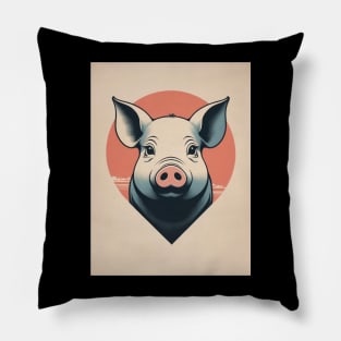 Pig 2 - Japanese Old Vintage Pillow