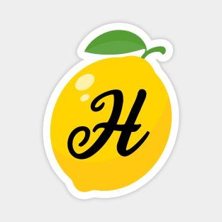 Lemon Letter H Alphabet Initial Monogram H Last Name Harris Magnet