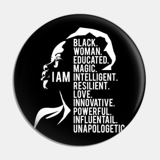 I am a powerful black Woman, black Woman, Black Girl Magic Pin