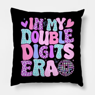 In My Double Digits Era Retro 10 Year Old 10Th Birthday Girl Pillow