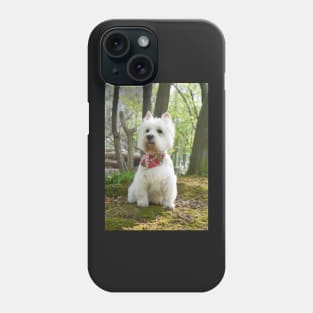 Westie in the woods Phone Case