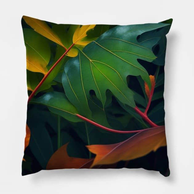 leaf's pattern Pillow by AOAOCreation