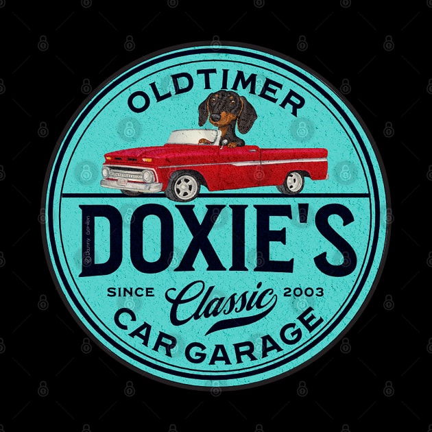 Dachshund's Old Time Garage by Danny Gordon Art