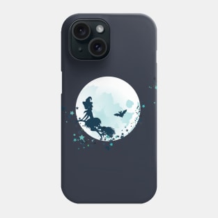 Flying Witch over Full Moon Phone Case