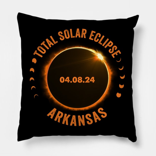 Arkansas Total Solar Eclipse 2024 American Totality April 8 Pillow by Sky at night