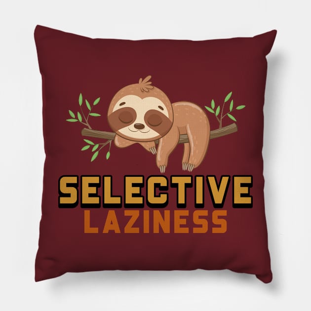 Selective laziness Pillow by Transcendexpectation