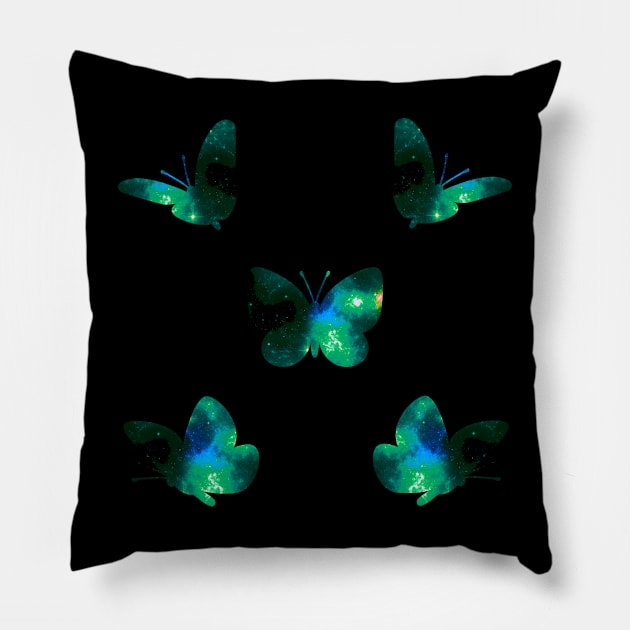 Space Butterflies Pillow by MarkusMikaelH