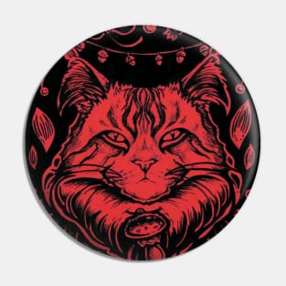 Forest Cat - Black Outlined Version Pin