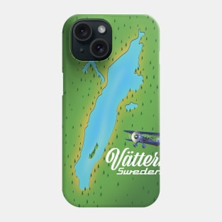 Vättern Sweden Lake map Phone Case