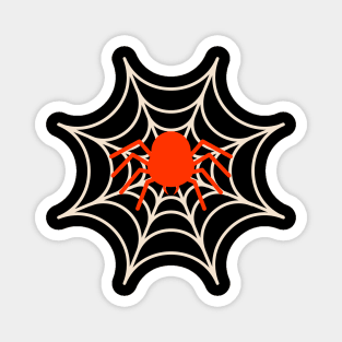 Orange Spider, White Web Magnet